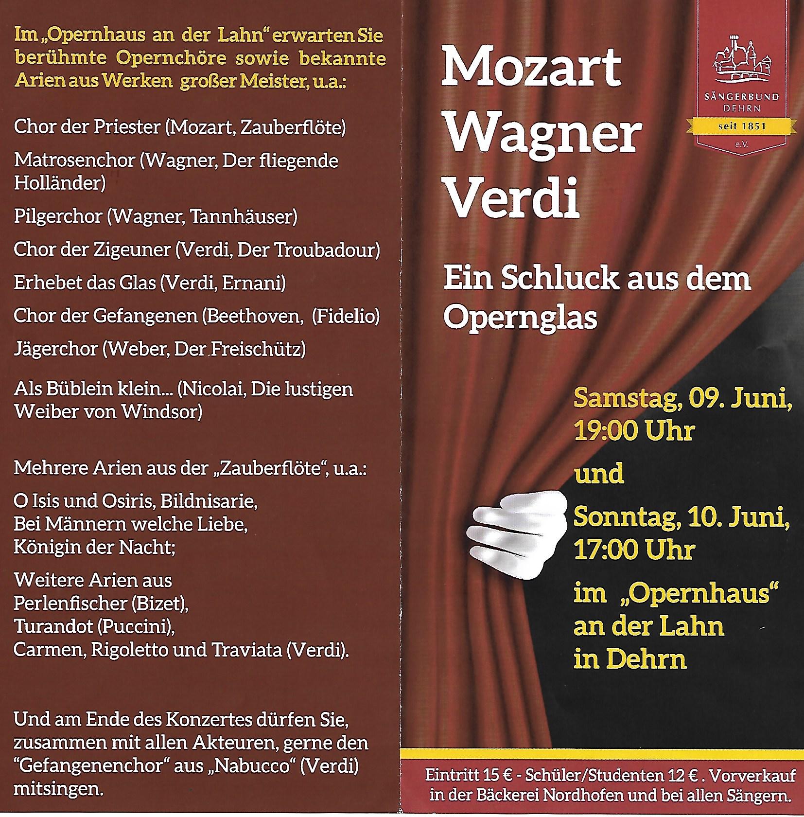 MGV Sängerbund Dehrn Mozart Wagner Verdi 2018.06.09