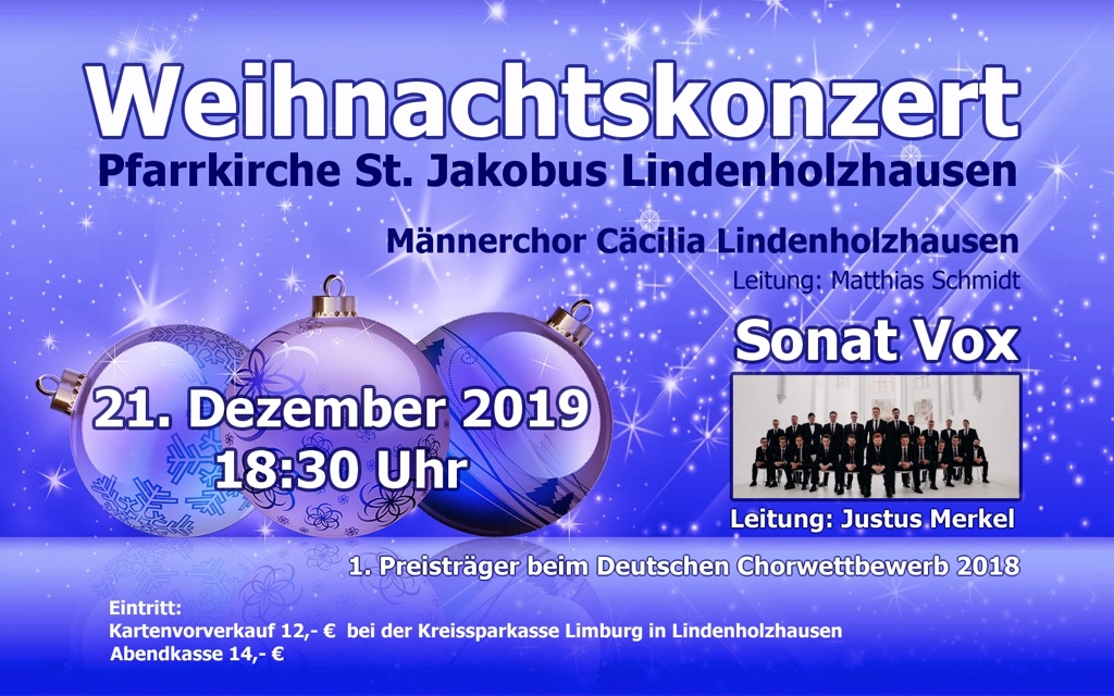 Weihnachtskonzert Cäcilia Lindenholzhausen 21.12.2019