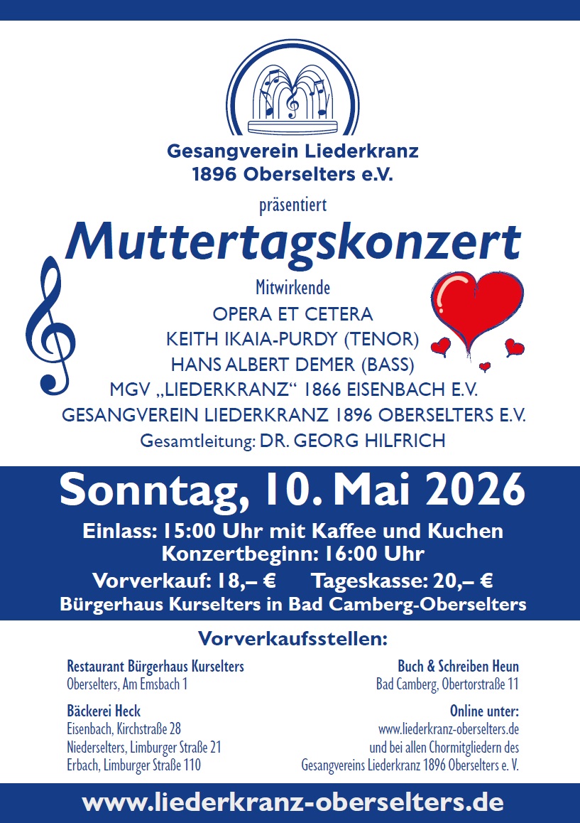 Muttertagskonzert des GV Liederkranz 1896 Oberselters e.V.
